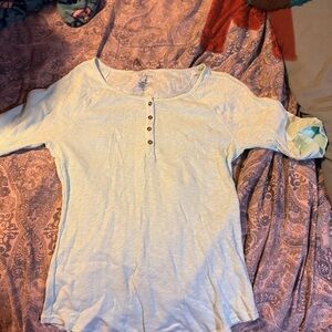 Sonoma Women's Sky Blue Long Sleeve Henley